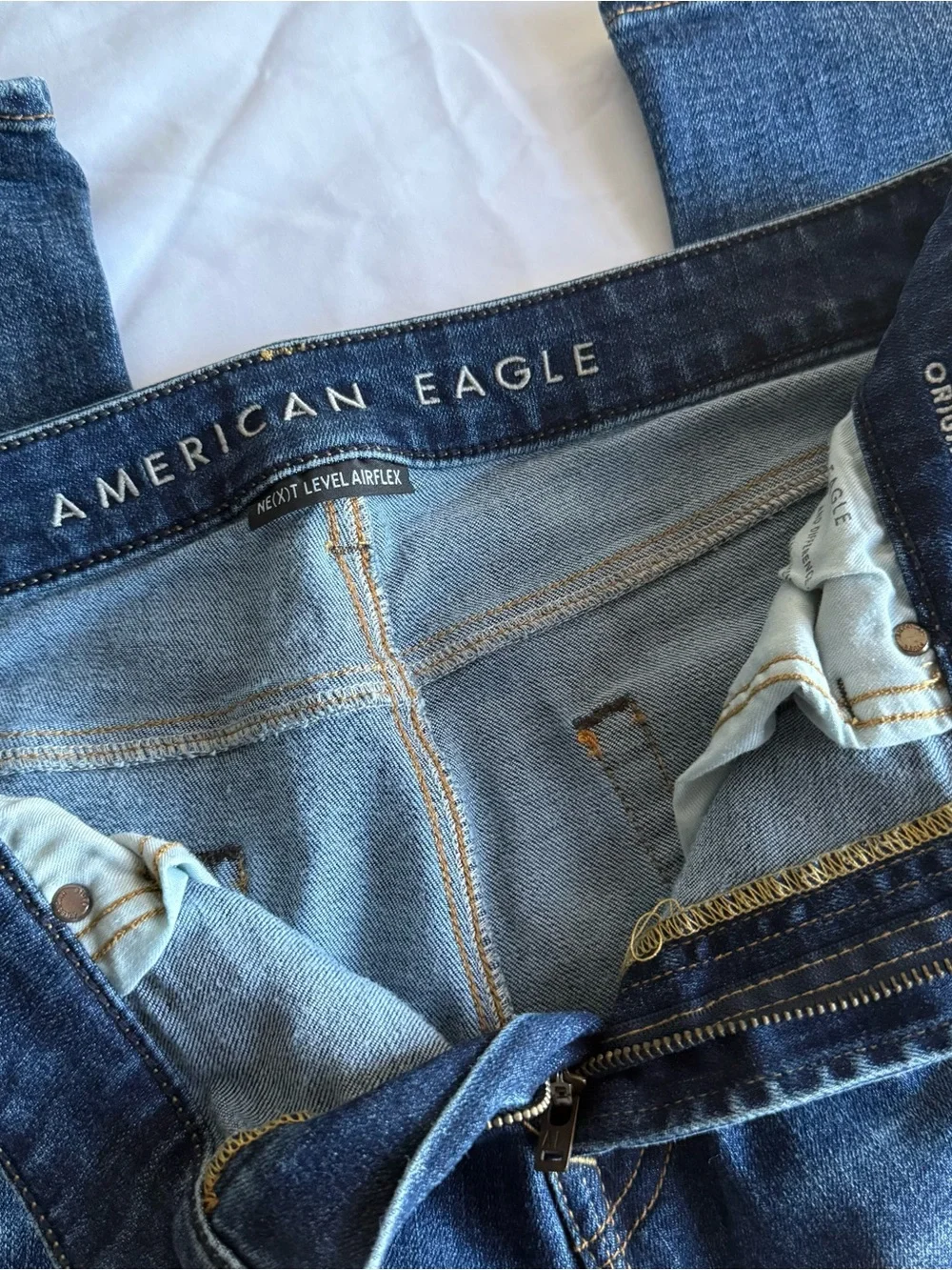 American Eagle Outfitters Men's Deep Blue Slim Straight Jeans